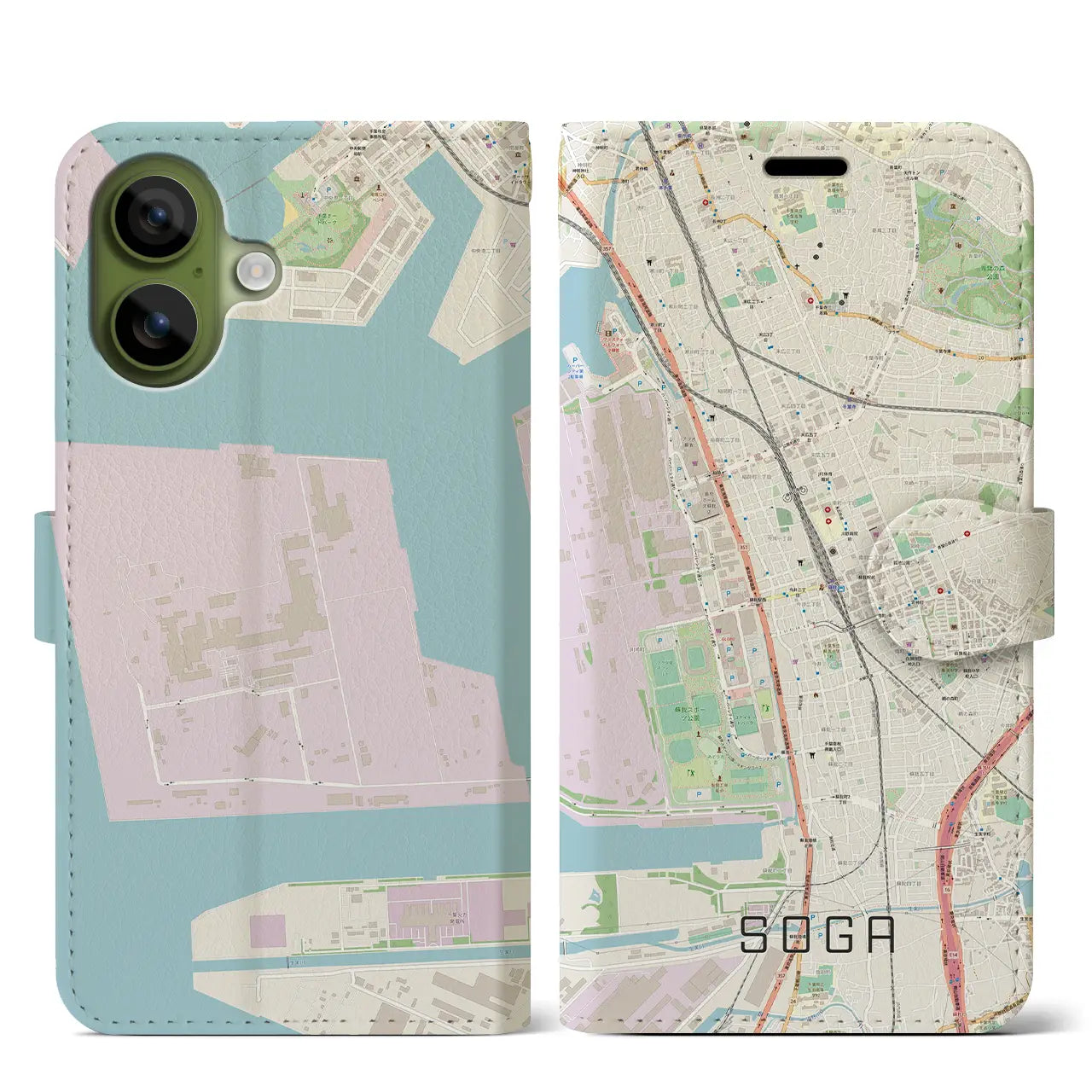 【蘇我(千葉県)】地図柄iPhoneケース(手帳タイプ)