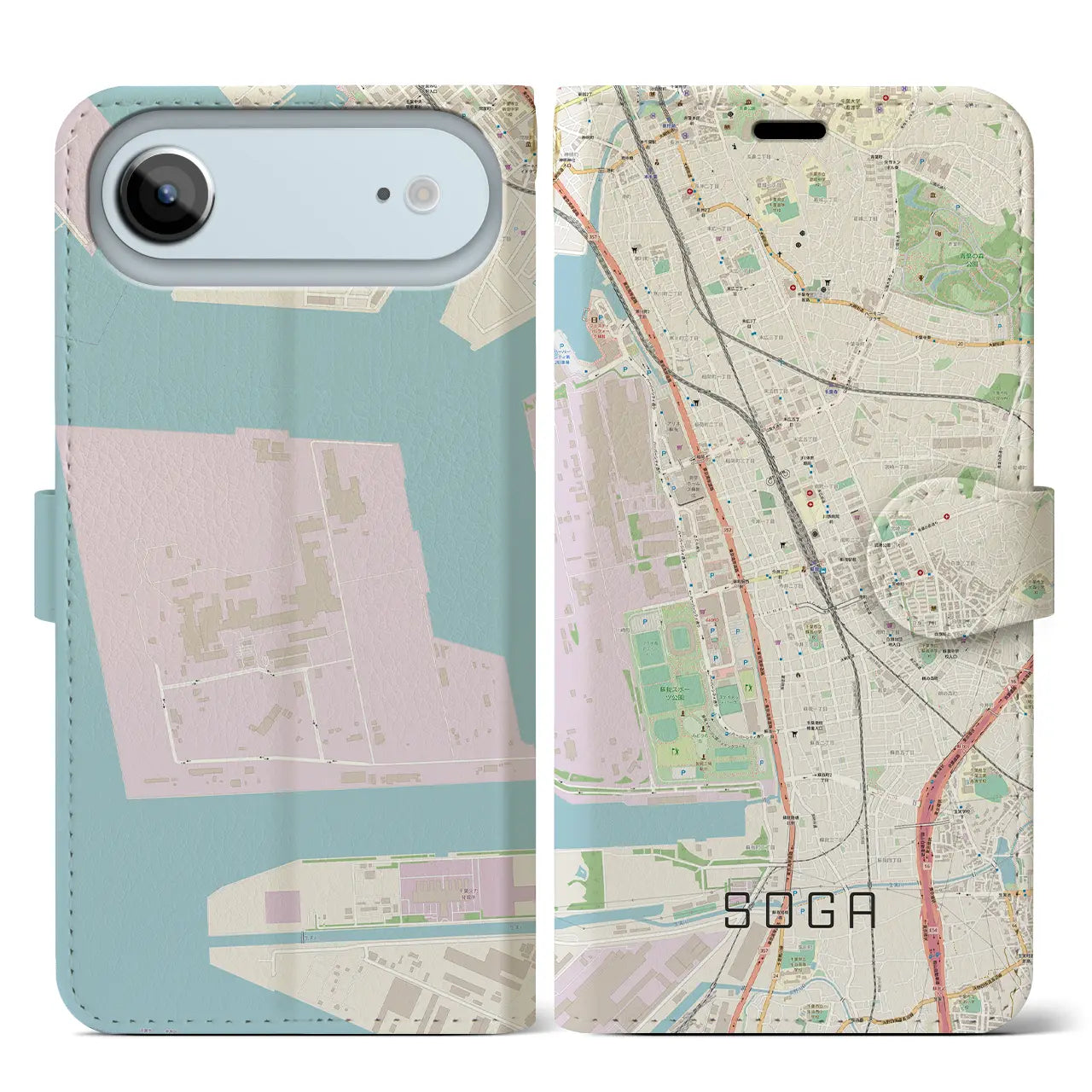 【蘇我(千葉県)】地図柄iPhoneケース(手帳タイプ)