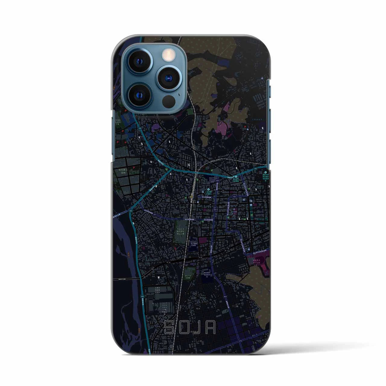 【総社(岡山県)】地図柄iPhoneケース(バックカバータイプ)