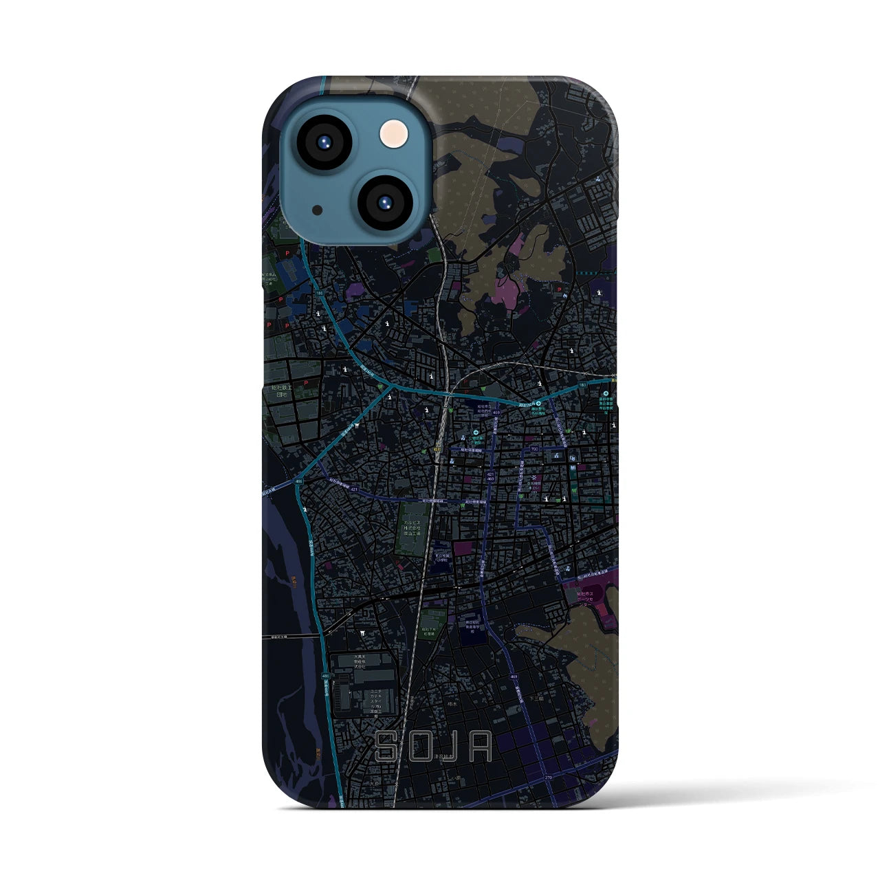 【総社(岡山県)】地図柄iPhoneケース(バックカバータイプ)