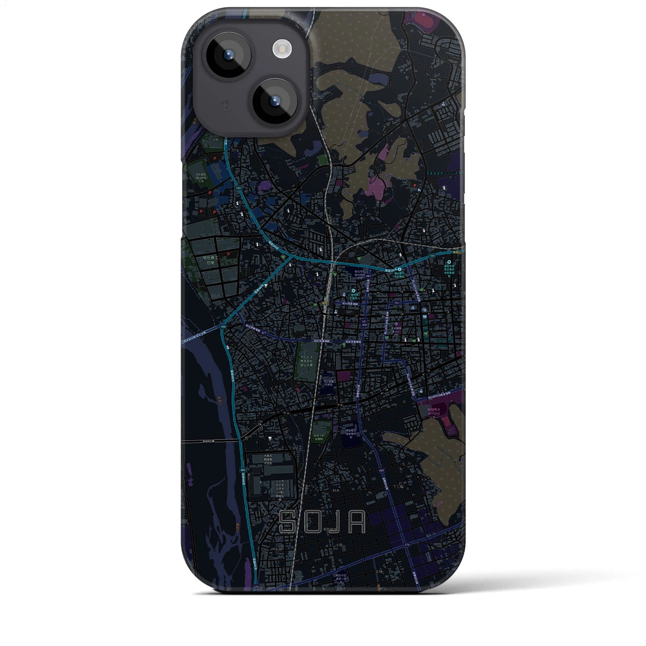 【総社(岡山県)】地図柄iPhoneケース(バックカバータイプ)