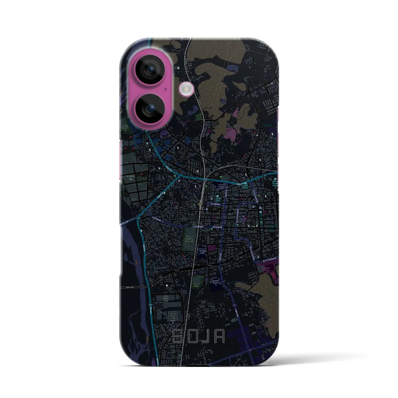 【総社(岡山県)】地図柄iPhoneケース(バックカバータイプ)