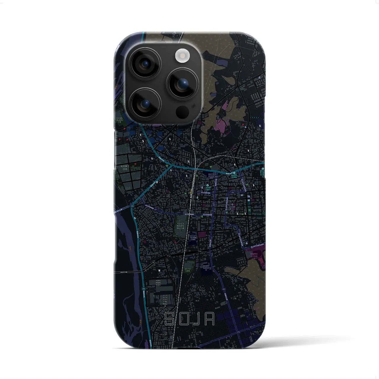 【総社(岡山県)】地図柄iPhoneケース(バックカバータイプ)