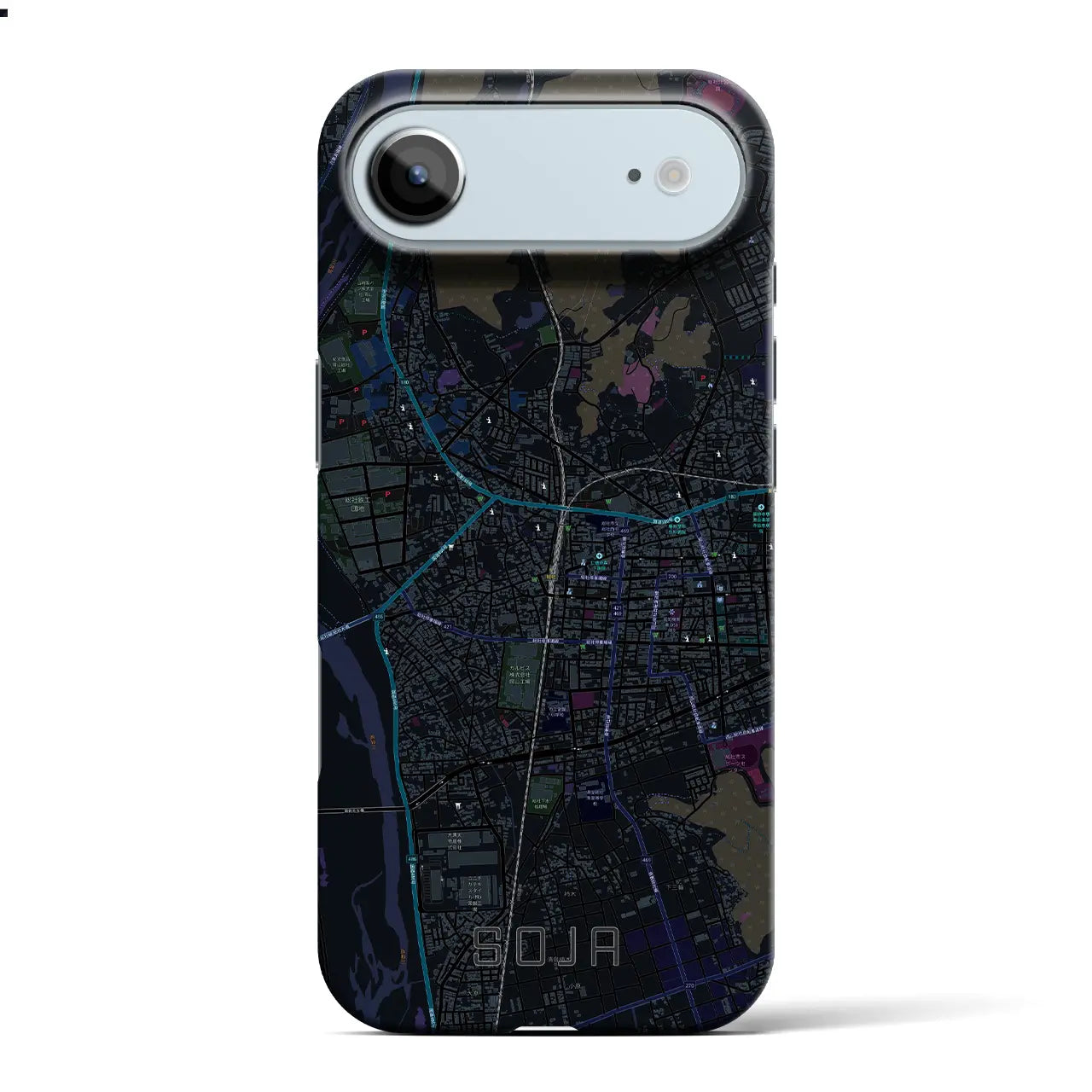 【総社(岡山県)】地図柄iPhoneケース(バックカバータイプ)