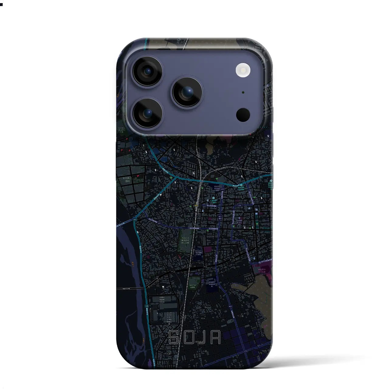 【総社(岡山県)】地図柄iPhoneケース(バックカバータイプ)