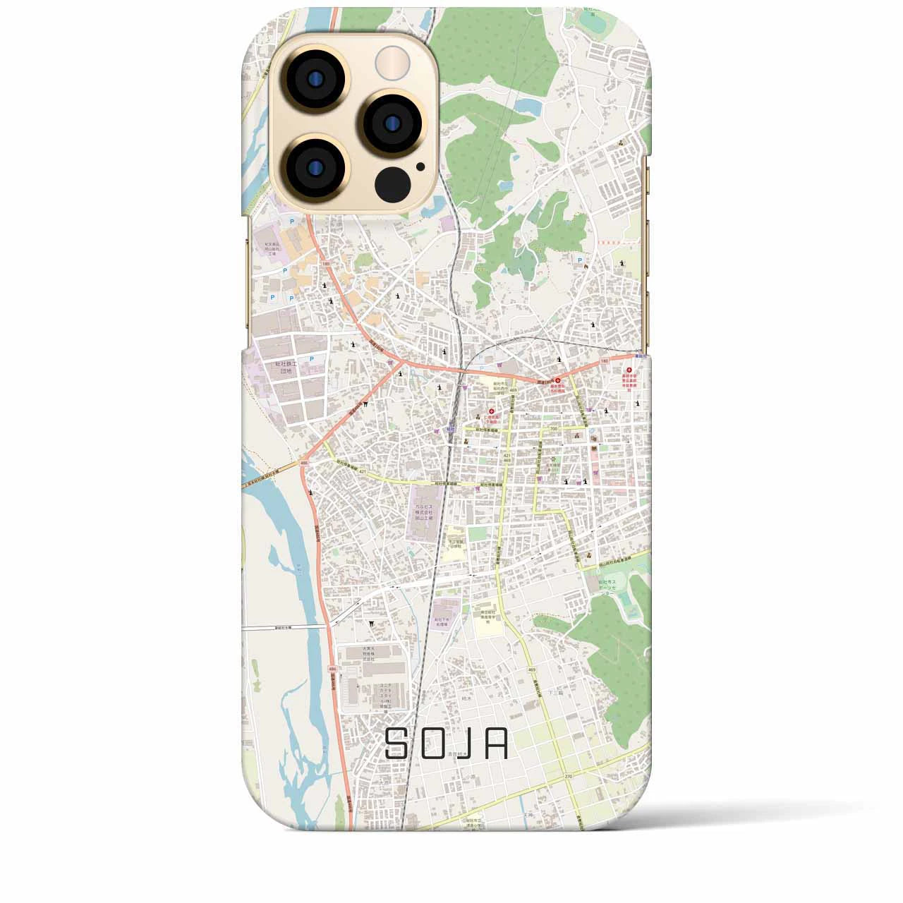 【総社(岡山県)】地図柄iPhoneケース(バックカバータイプ)