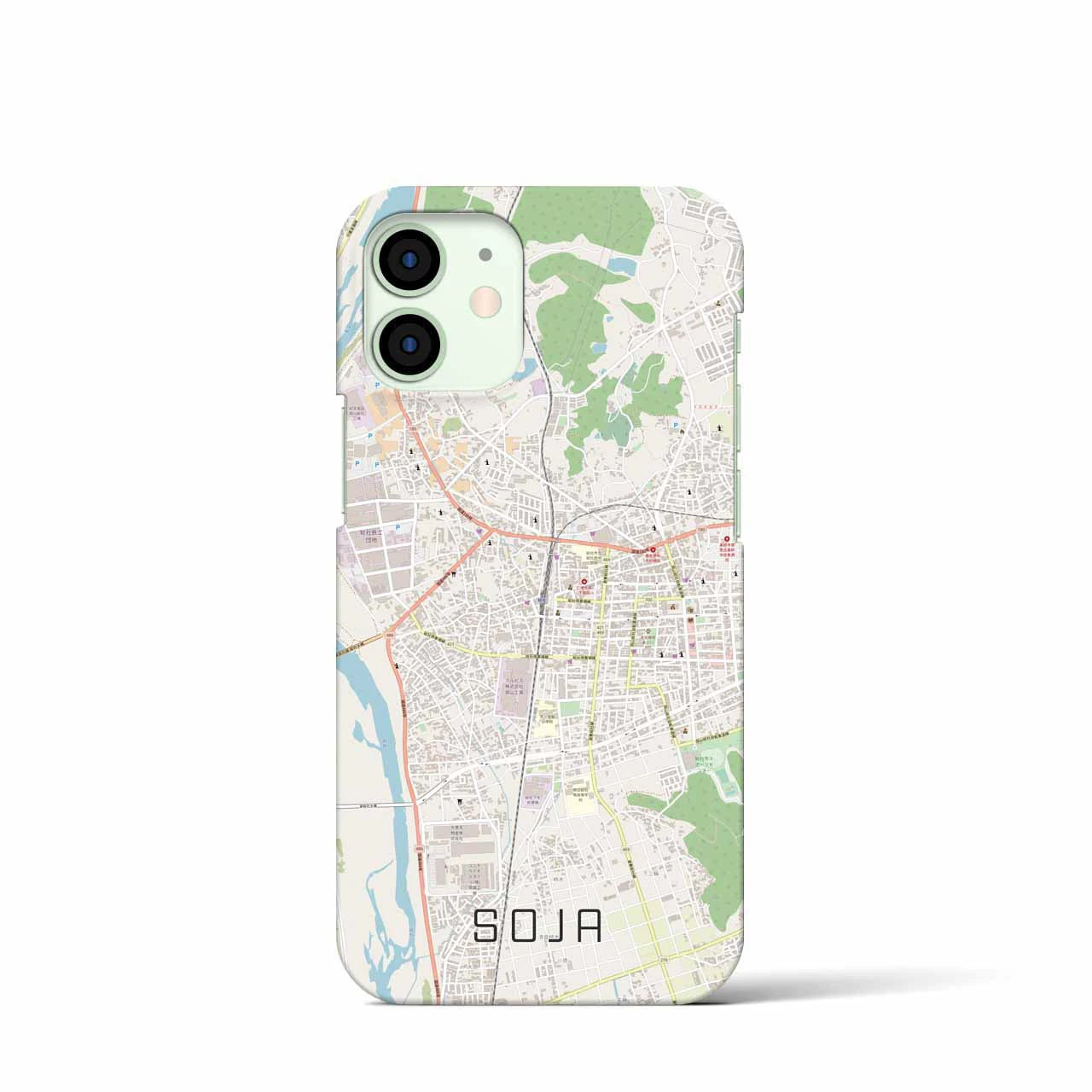 【総社(岡山県)】地図柄iPhoneケース(バックカバータイプ)