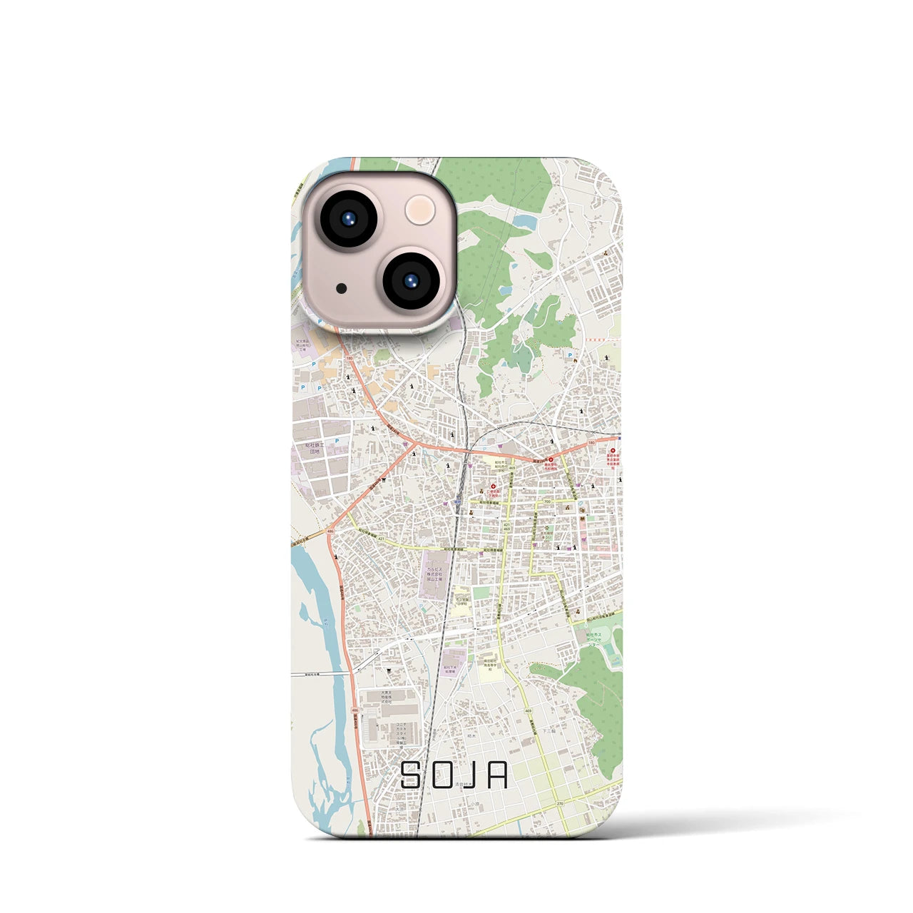 【総社(岡山県)】地図柄iPhoneケース(バックカバータイプ)