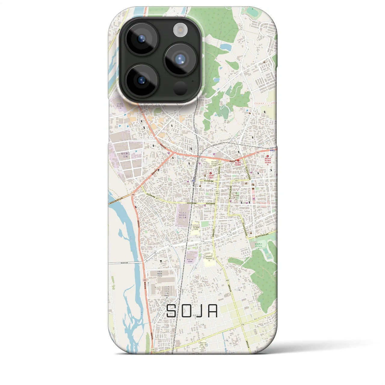 【総社(岡山県)】地図柄iPhoneケース(バックカバータイプ)