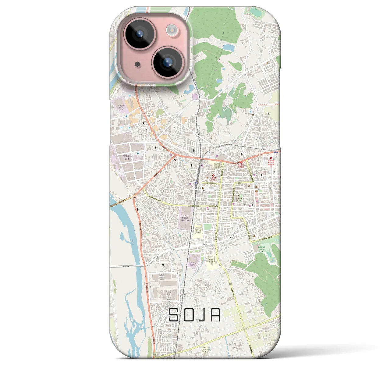 【総社(岡山県)】地図柄iPhoneケース(バックカバータイプ)