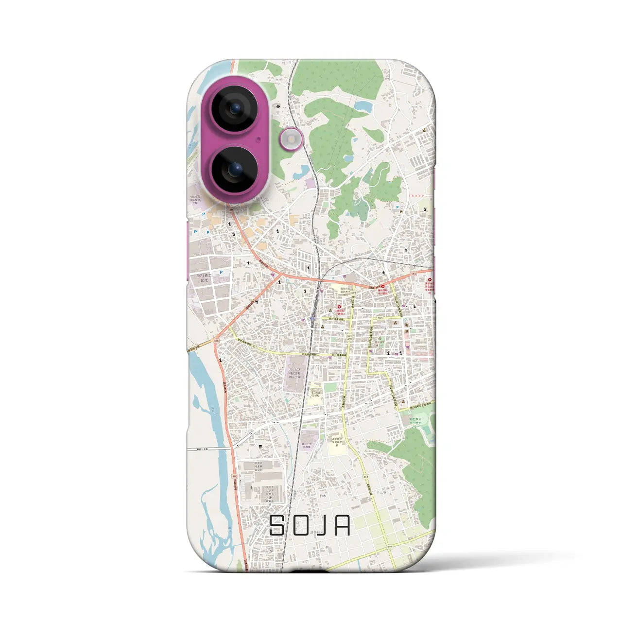 【総社(岡山県)】地図柄iPhoneケース(バックカバータイプ)