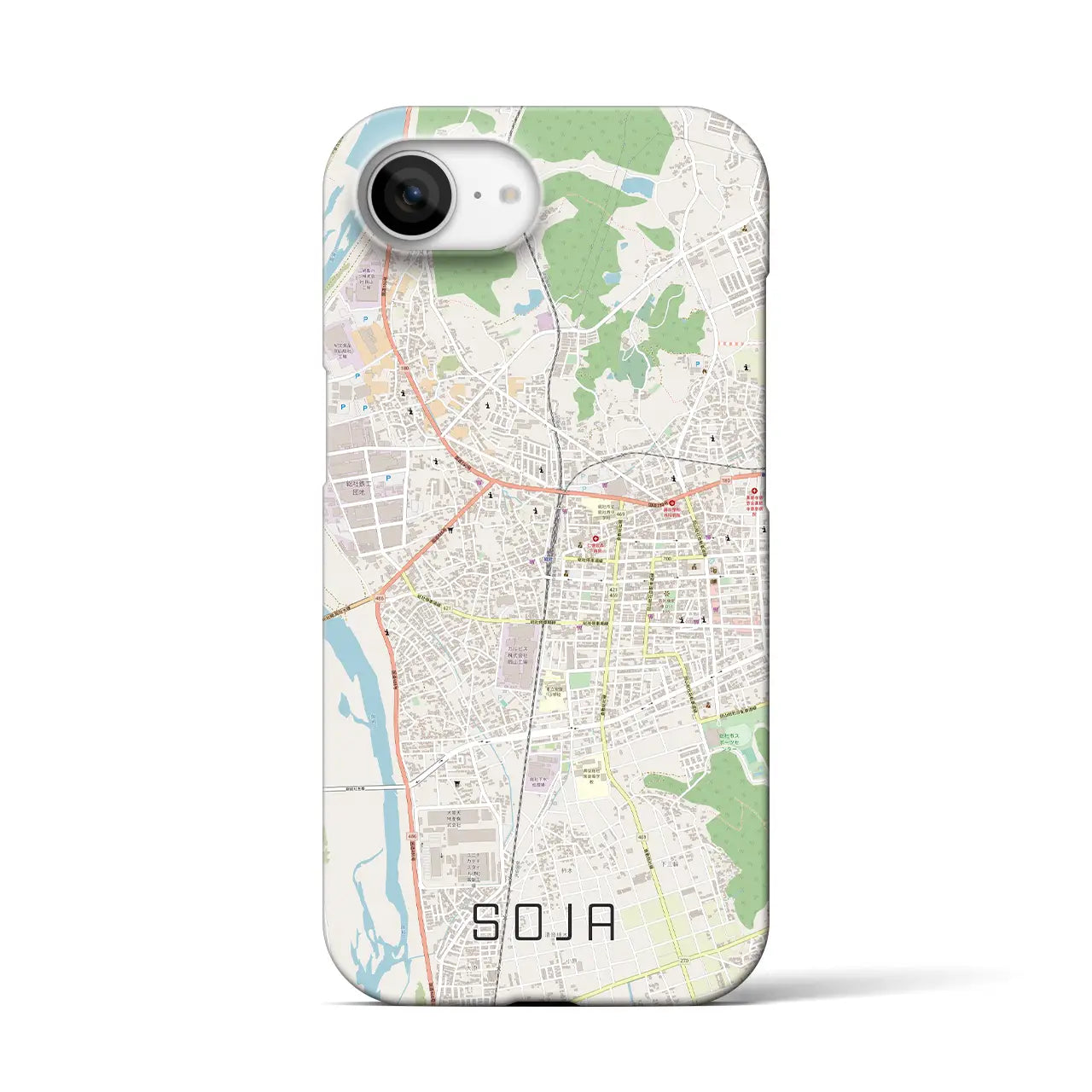 【総社(岡山県)】地図柄iPhoneケース(バックカバータイプ)