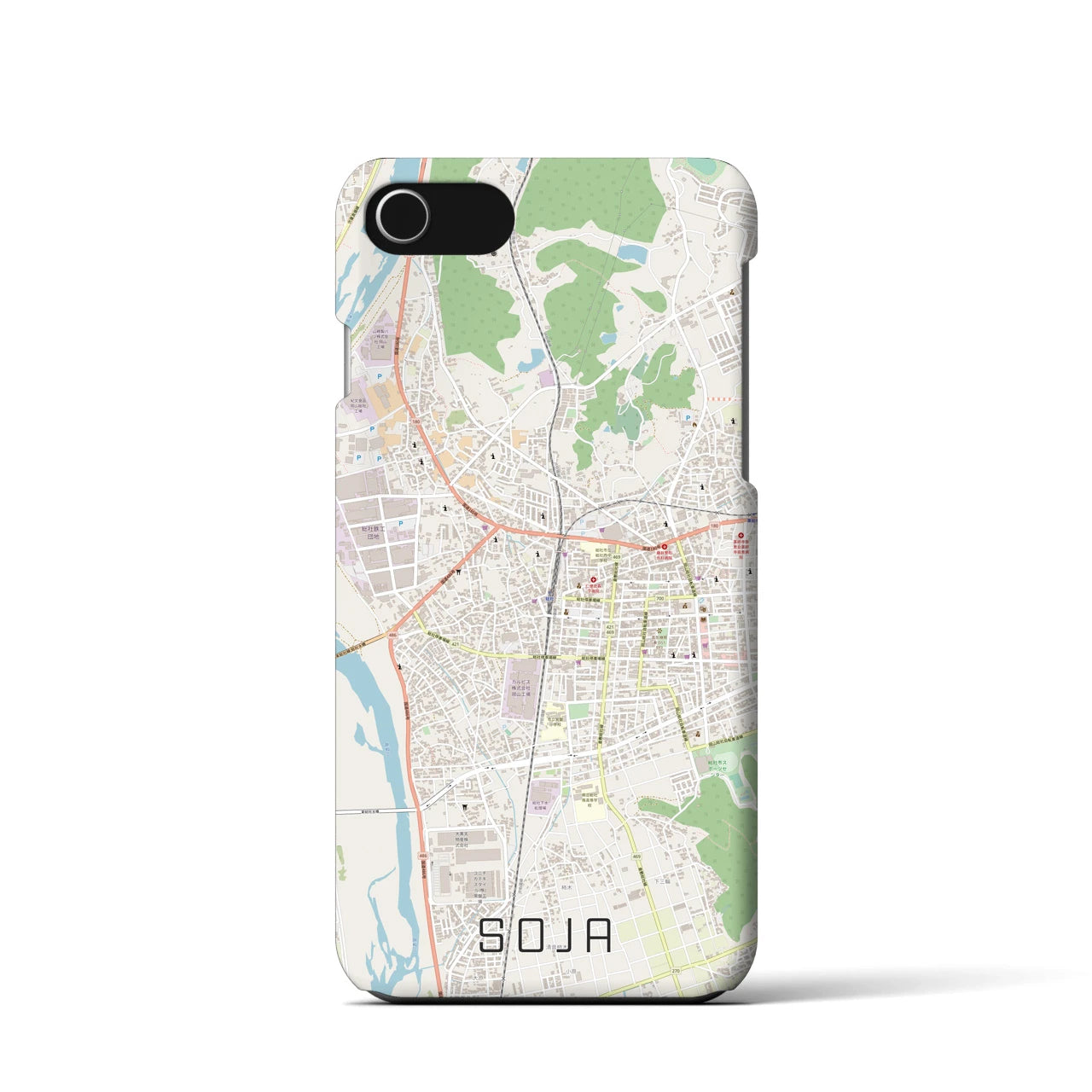 【総社(岡山県)】地図柄iPhoneケース(バックカバータイプ)