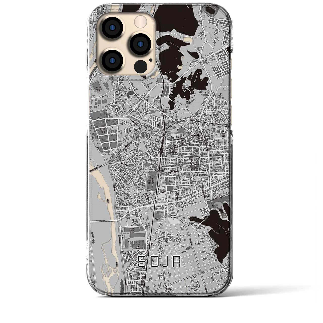 【総社(岡山県)】地図柄iPhoneケース(クリアタイプ)