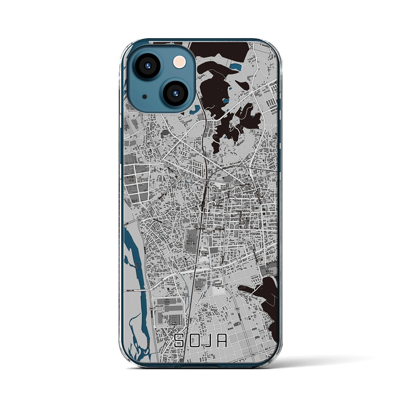 【総社(岡山県)】地図柄iPhoneケース(クリアタイプ)