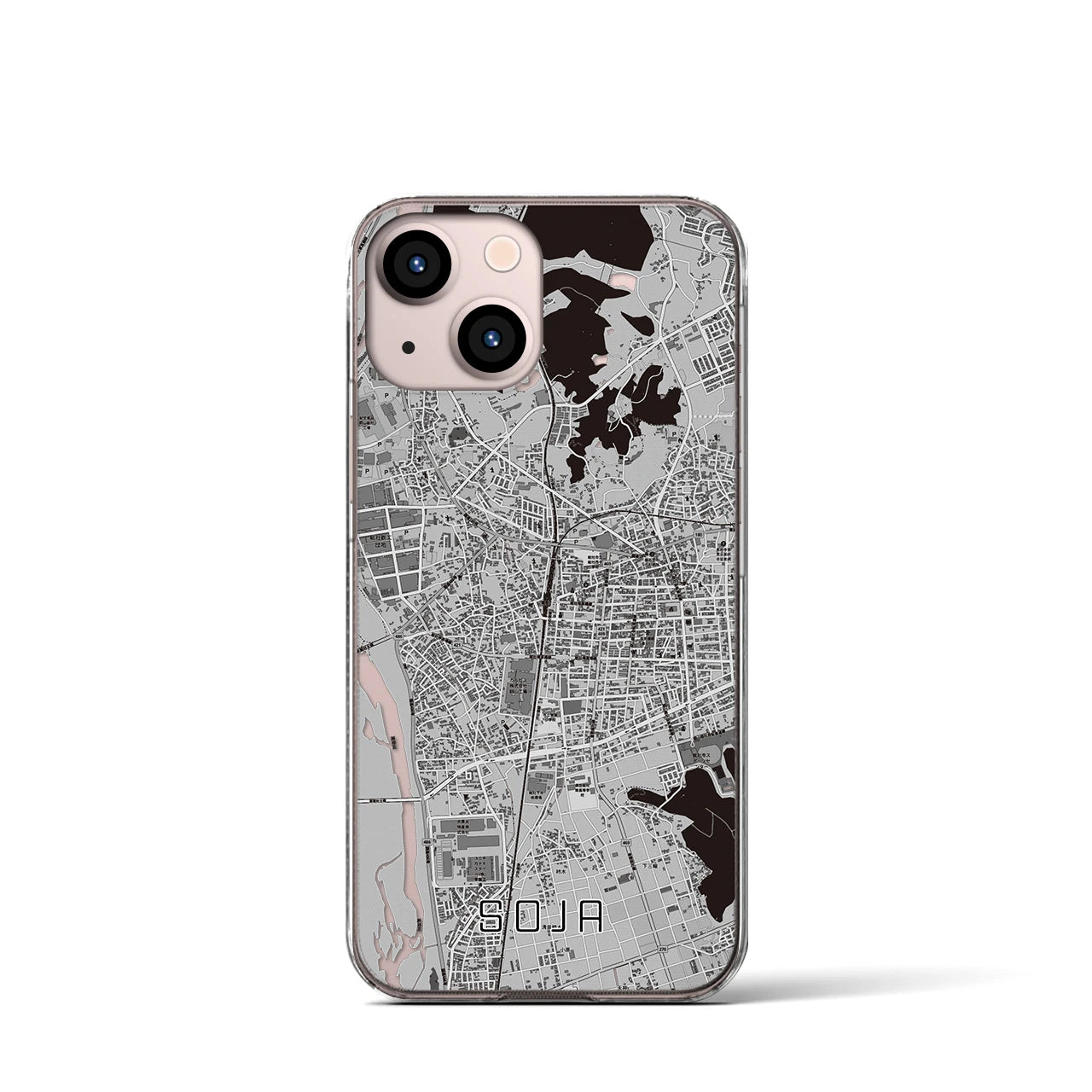 【総社(岡山県)】地図柄iPhoneケース(クリアタイプ)