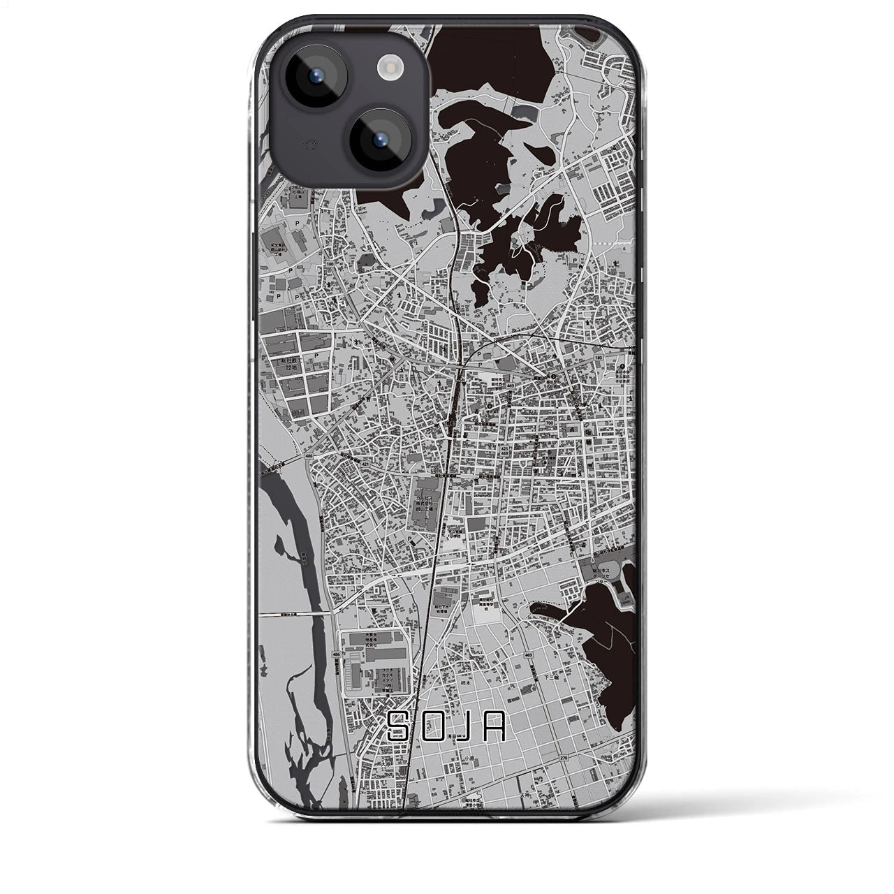 【総社(岡山県)】地図柄iPhoneケース(クリアタイプ)