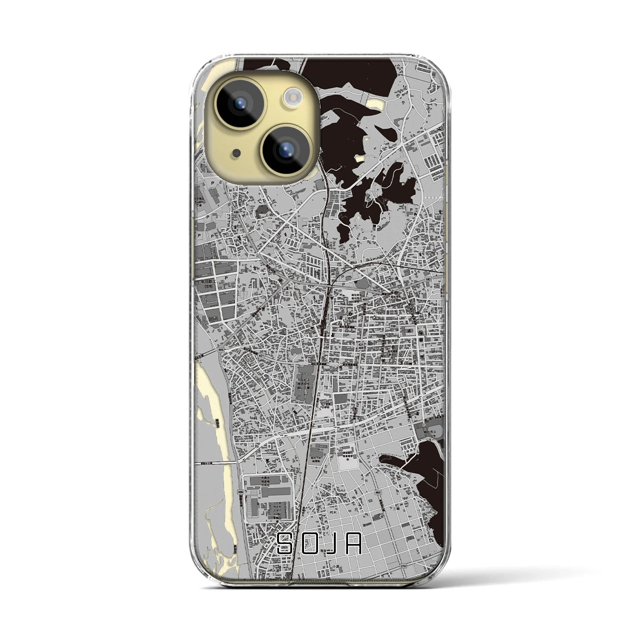 【総社(岡山県)】地図柄iPhoneケース(クリアタイプ)