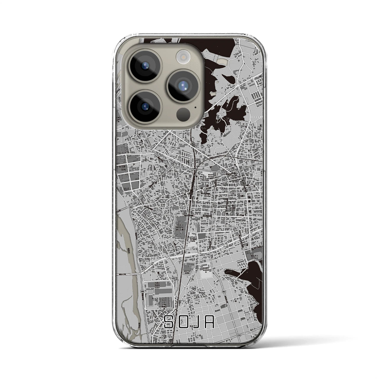 【総社(岡山県)】地図柄iPhoneケース(クリアタイプ)