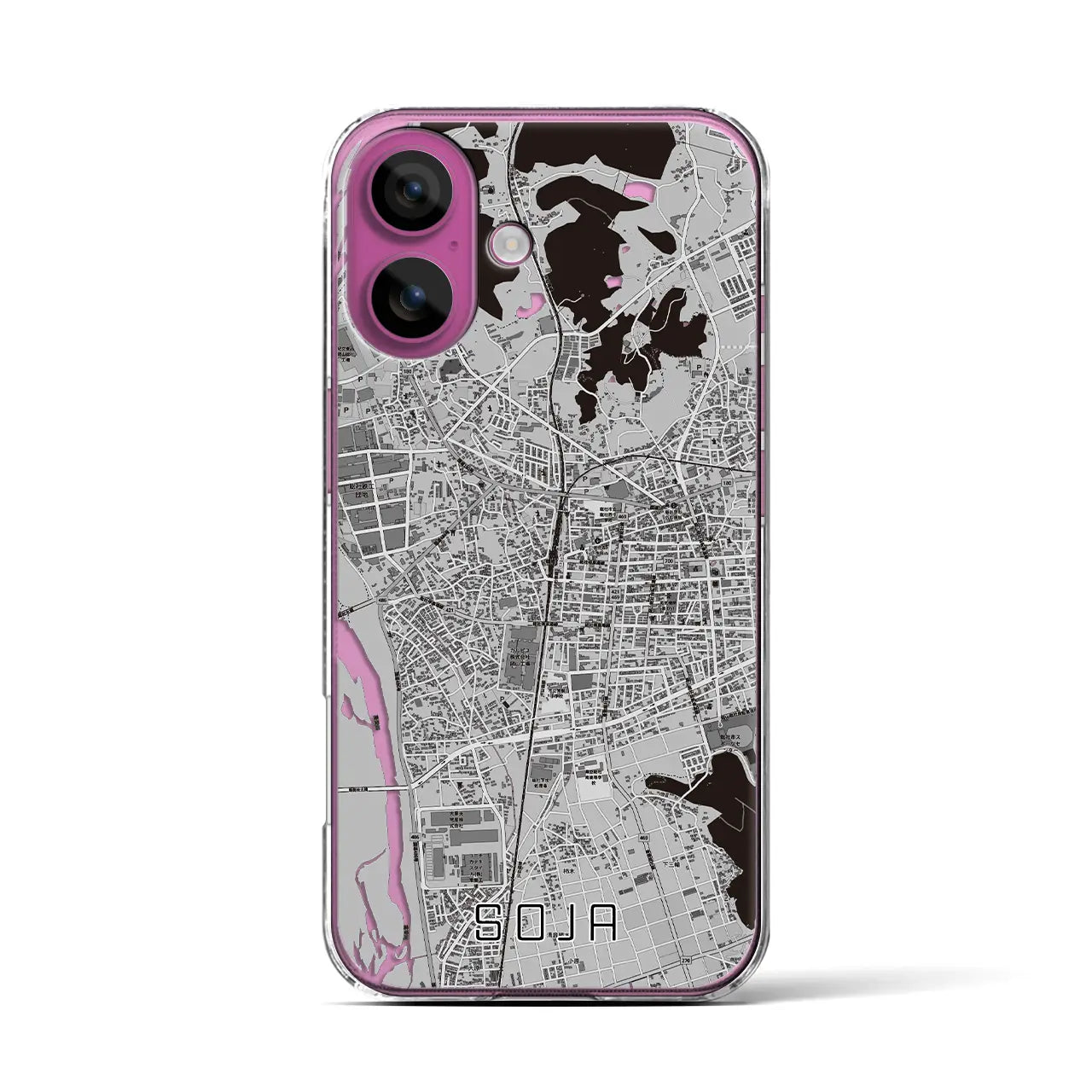 【総社(岡山県)】地図柄iPhoneケース(クリアタイプ)