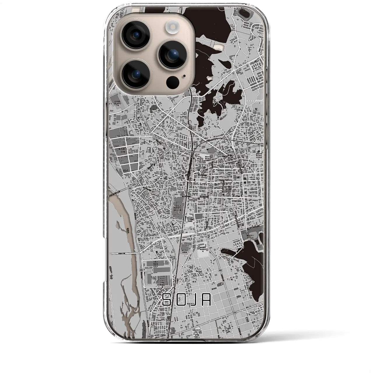 【総社(岡山県)】地図柄iPhoneケース(クリアタイプ)