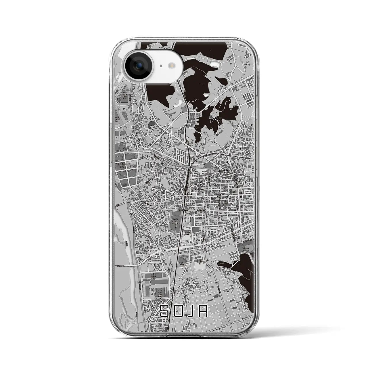 【総社(岡山県)】地図柄iPhoneケース(クリアタイプ)