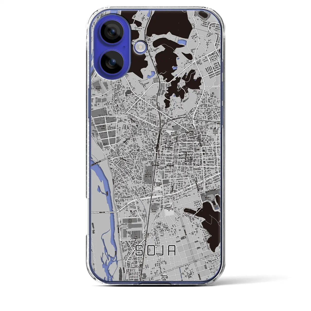 【総社(岡山県)】地図柄iPhoneケース(クリアタイプ)