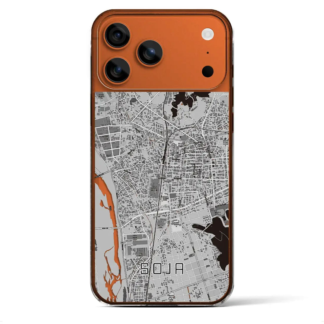 【総社(岡山県)】地図柄iPhoneケース(クリアタイプ)