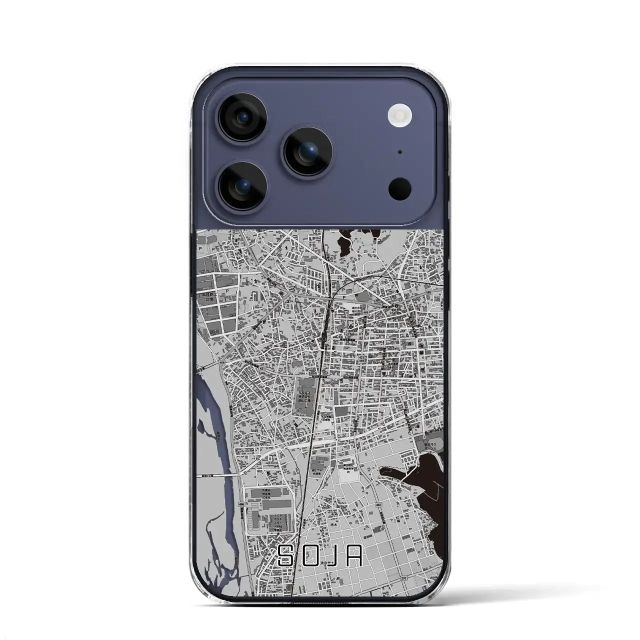 【総社(岡山県)】地図柄iPhoneケース(クリアタイプ)