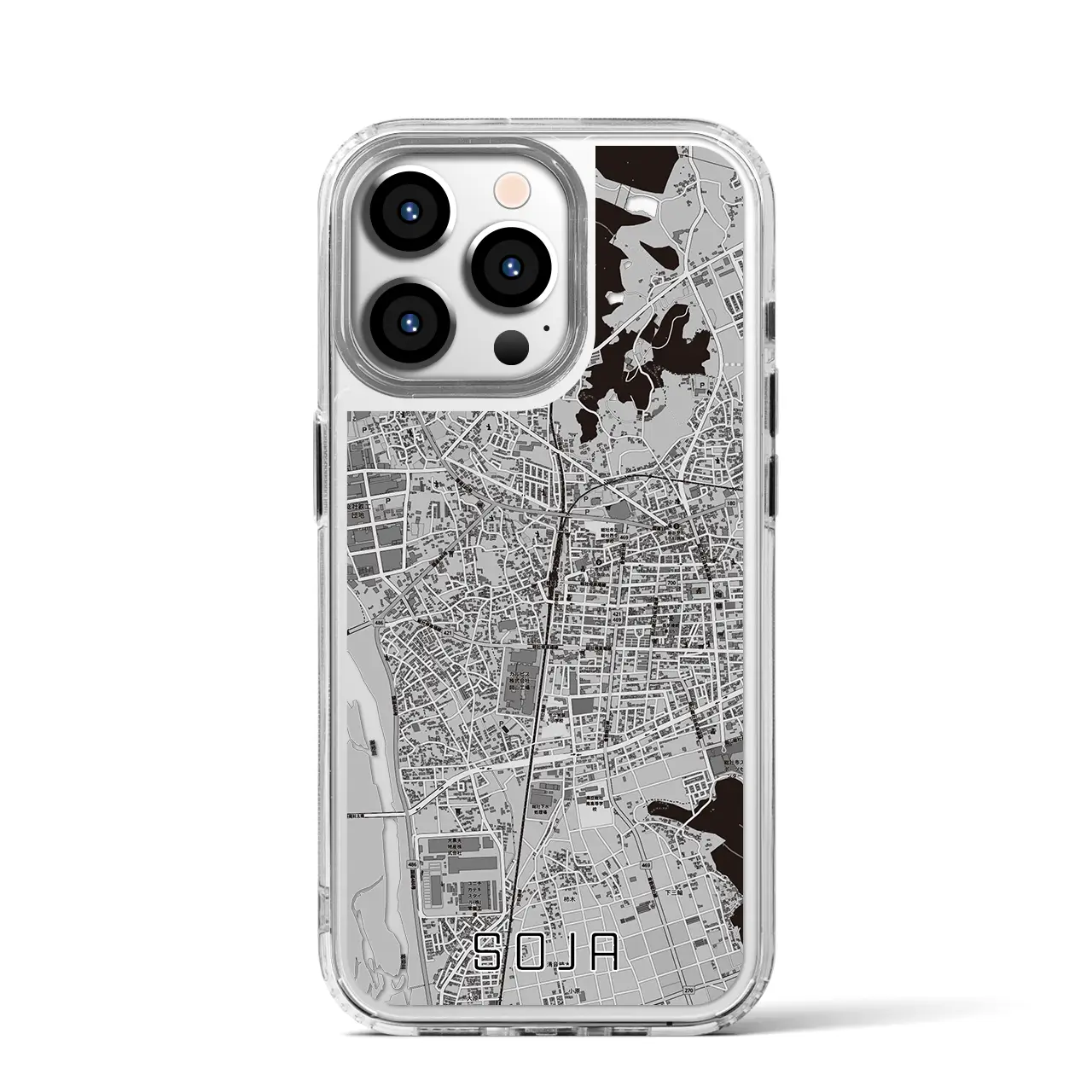 【総社(岡山県)】地図柄iPhoneケース(MagSafeタイプ)