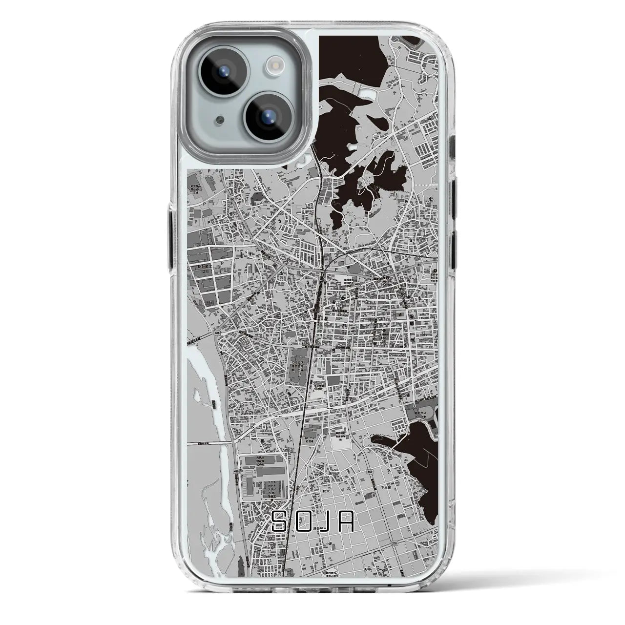 【総社(岡山県)】地図柄iPhoneケース(MagSafeタイプ)