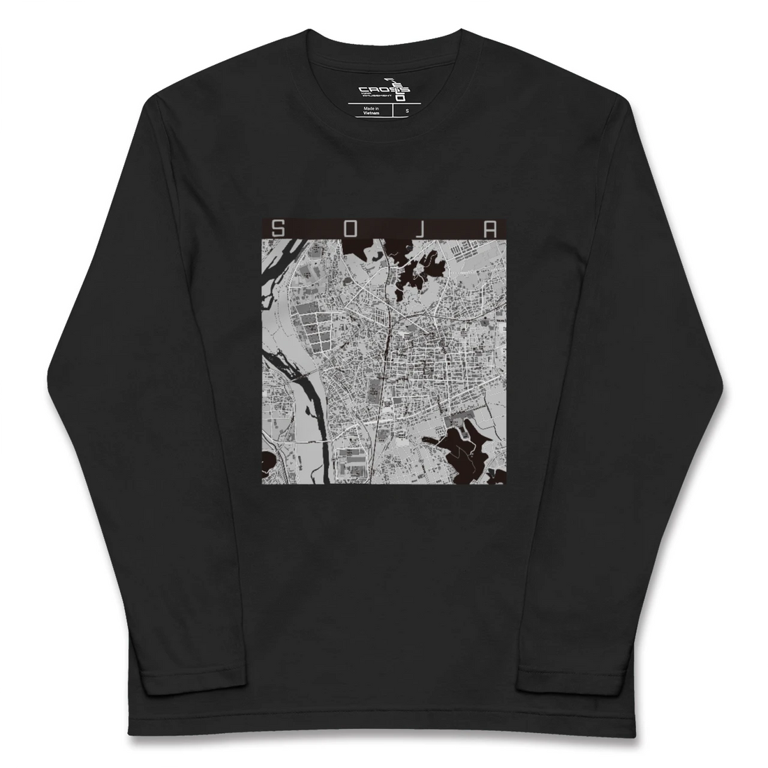 【総社(岡山県)】地図柄ロングスリーブTシャツ