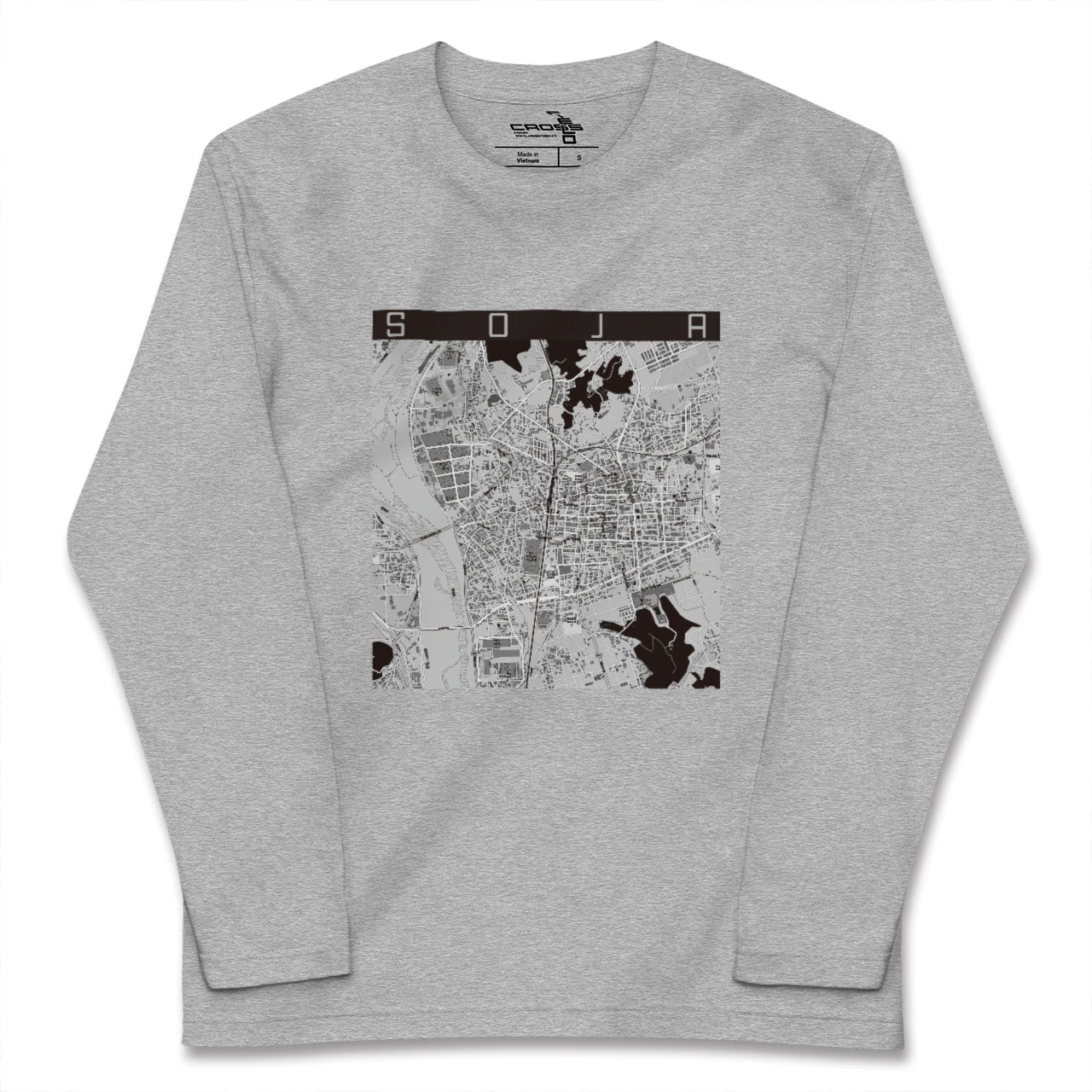 【総社(岡山県)】地図柄ロングスリーブTシャツ
