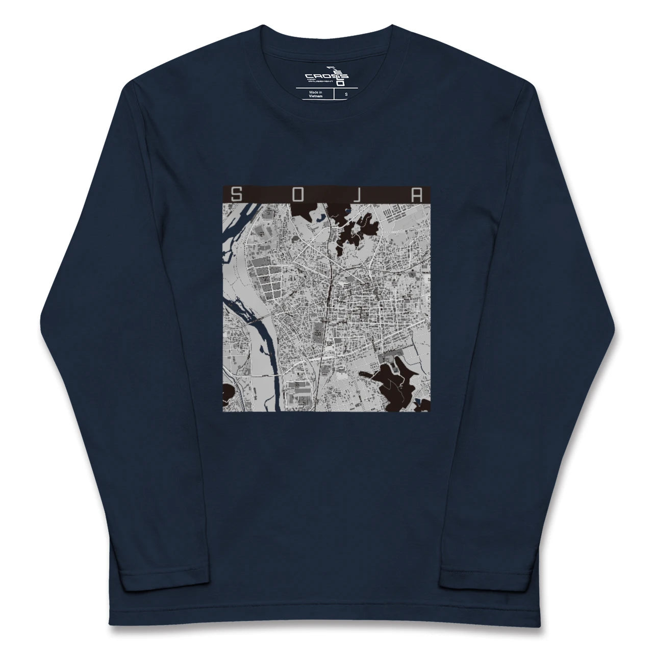 【総社(岡山県)】地図柄ロングスリーブTシャツ