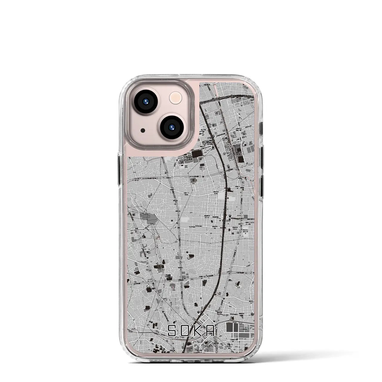 【草加(埼玉県)】地図柄iPhoneケース(MagSafeタイプ)