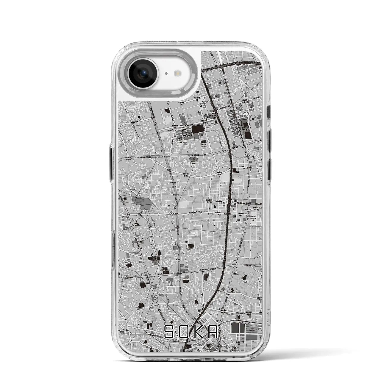 【草加(埼玉県)】地図柄iPhoneケース(MagSafeタイプ)