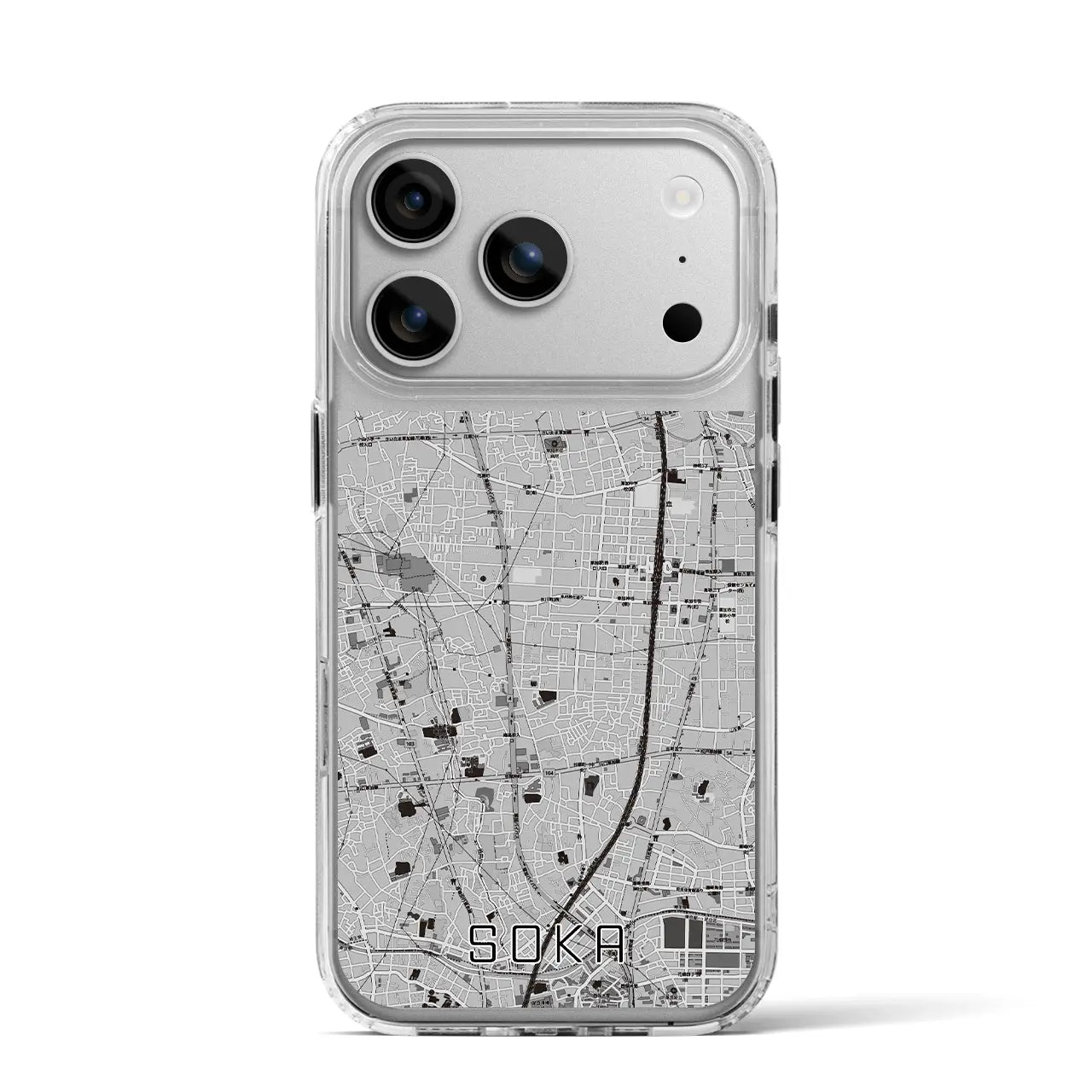 【草加(埼玉県)】地図柄iPhoneケース(MagSafeタイプ)