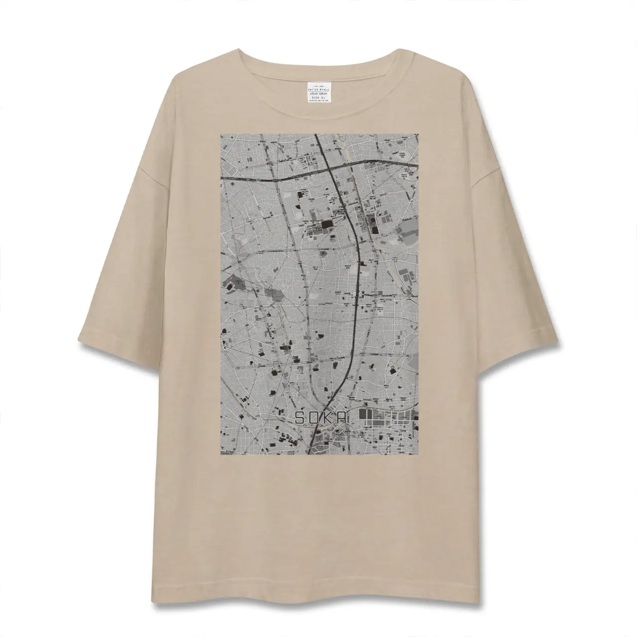 【草加(埼玉県)】地図柄ビッグシルエットTシャツ