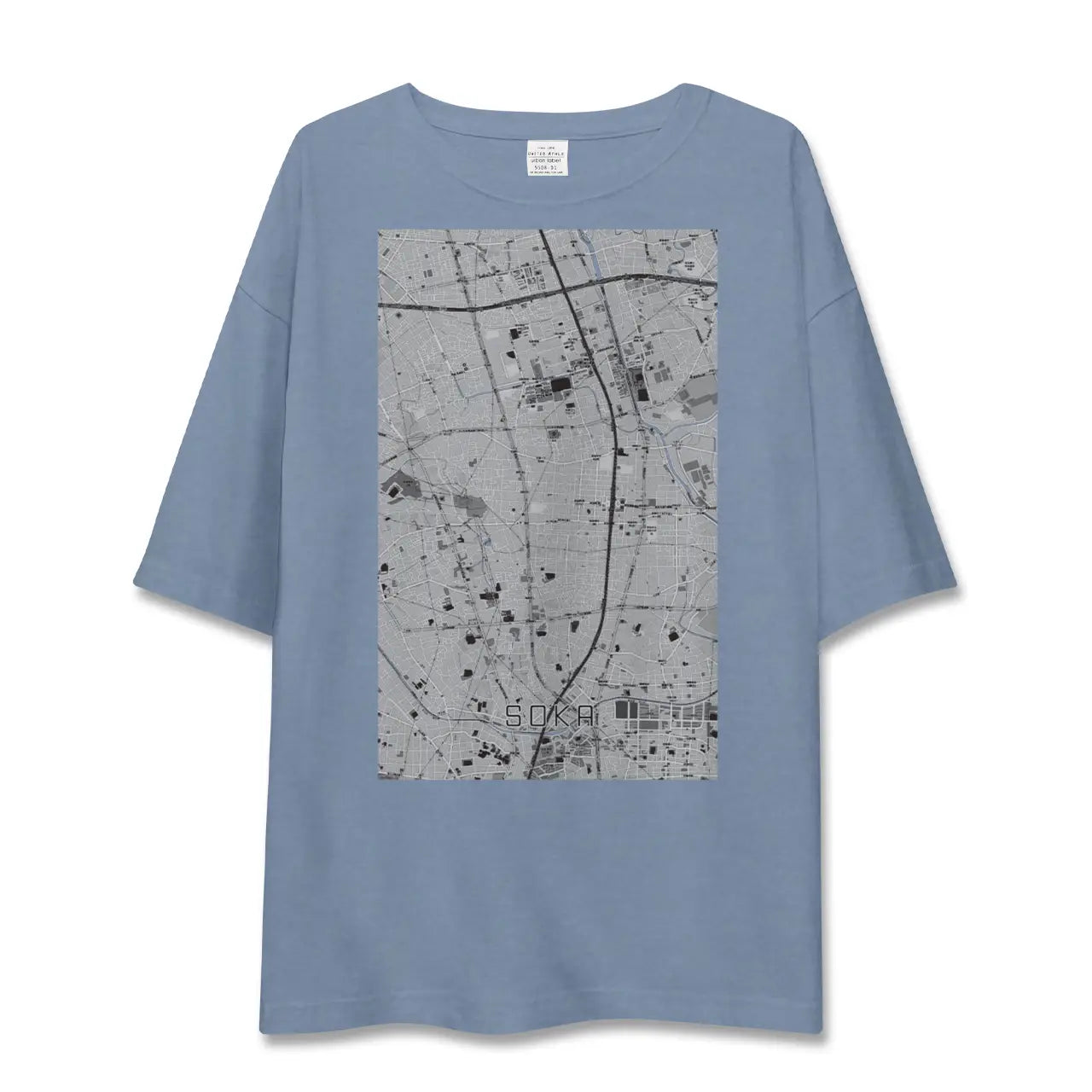 【草加(埼玉県)】地図柄ビッグシルエットTシャツ