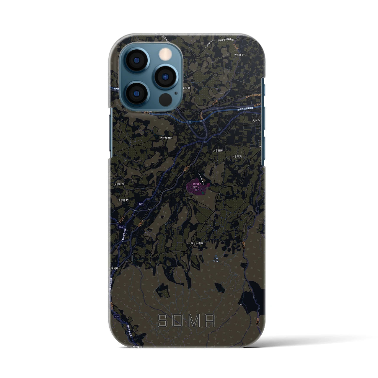 【相馬(青森県)】地図柄iPhoneケース(バックカバータイプ)