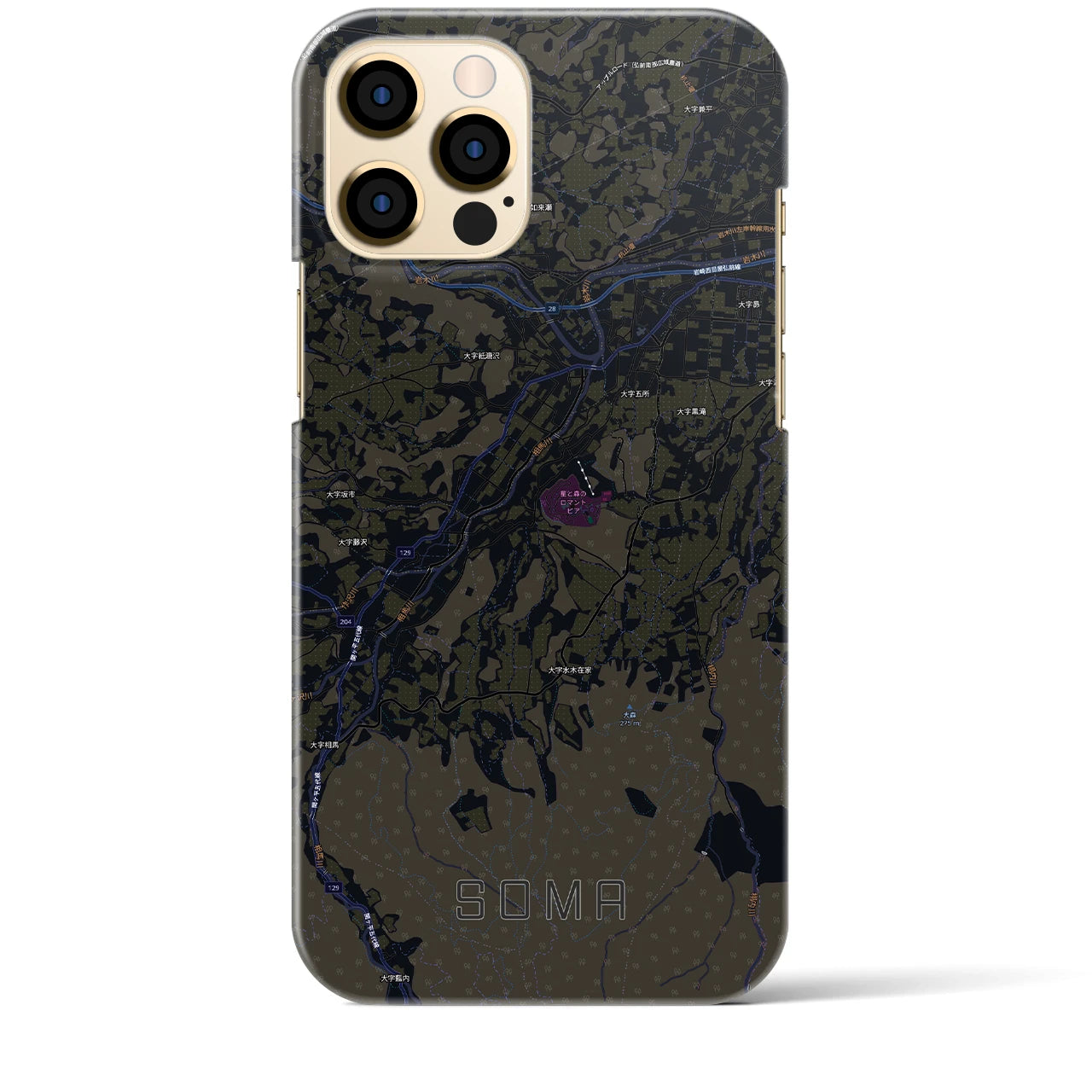 【相馬(青森県)】地図柄iPhoneケース(バックカバータイプ)
