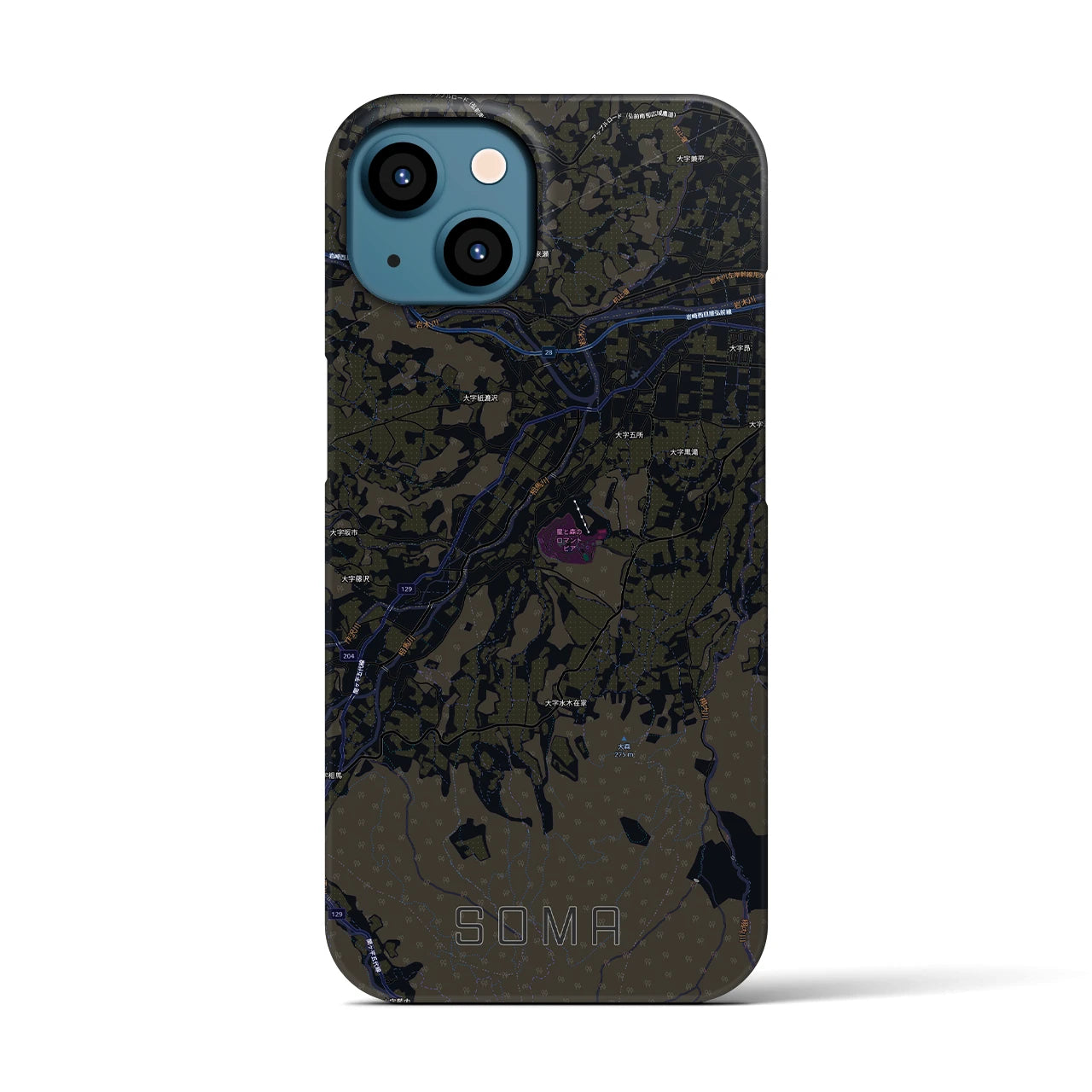 【相馬(青森県)】地図柄iPhoneケース(バックカバータイプ)