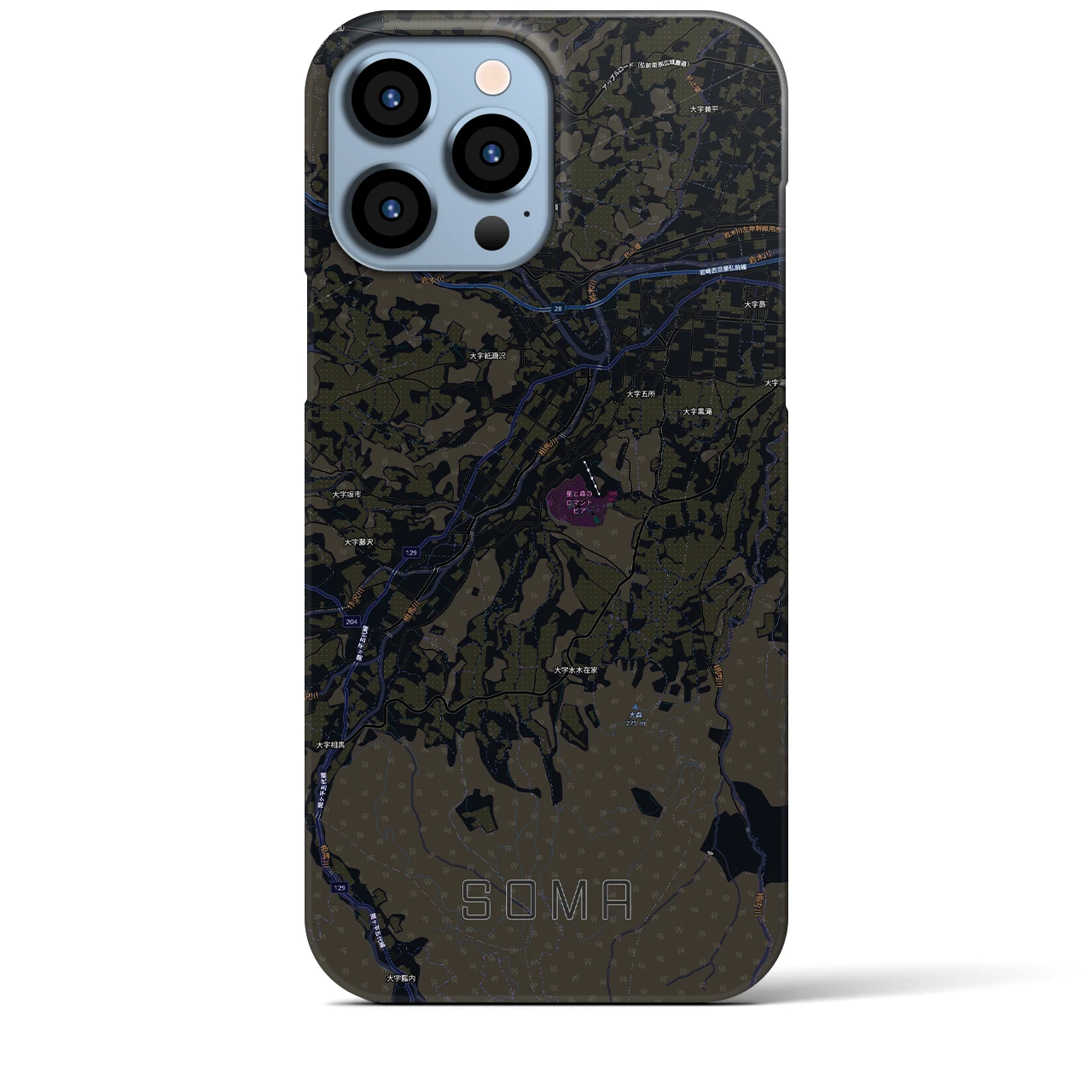 【相馬(青森県)】地図柄iPhoneケース(バックカバータイプ)