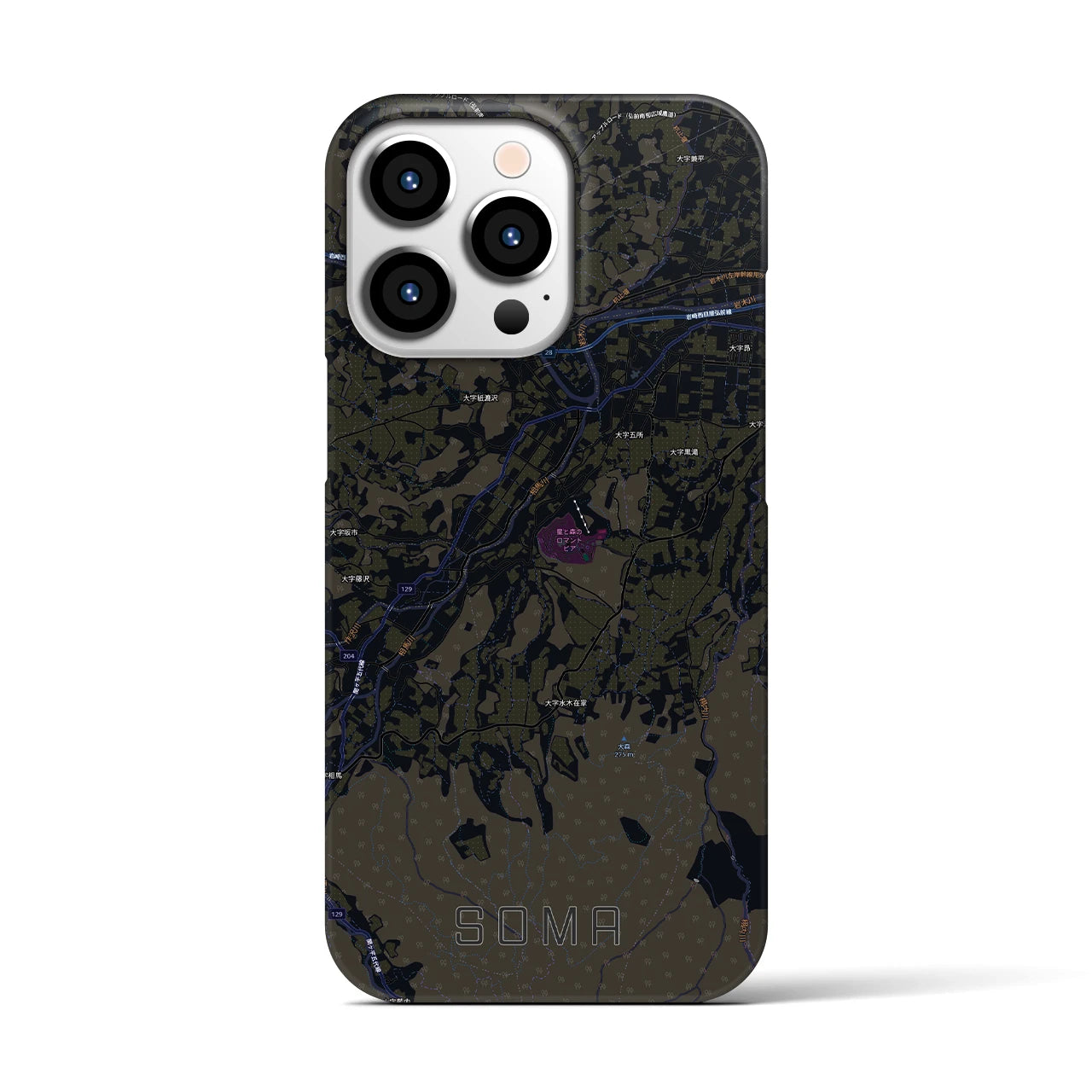 【相馬(青森県)】地図柄iPhoneケース(バックカバータイプ)