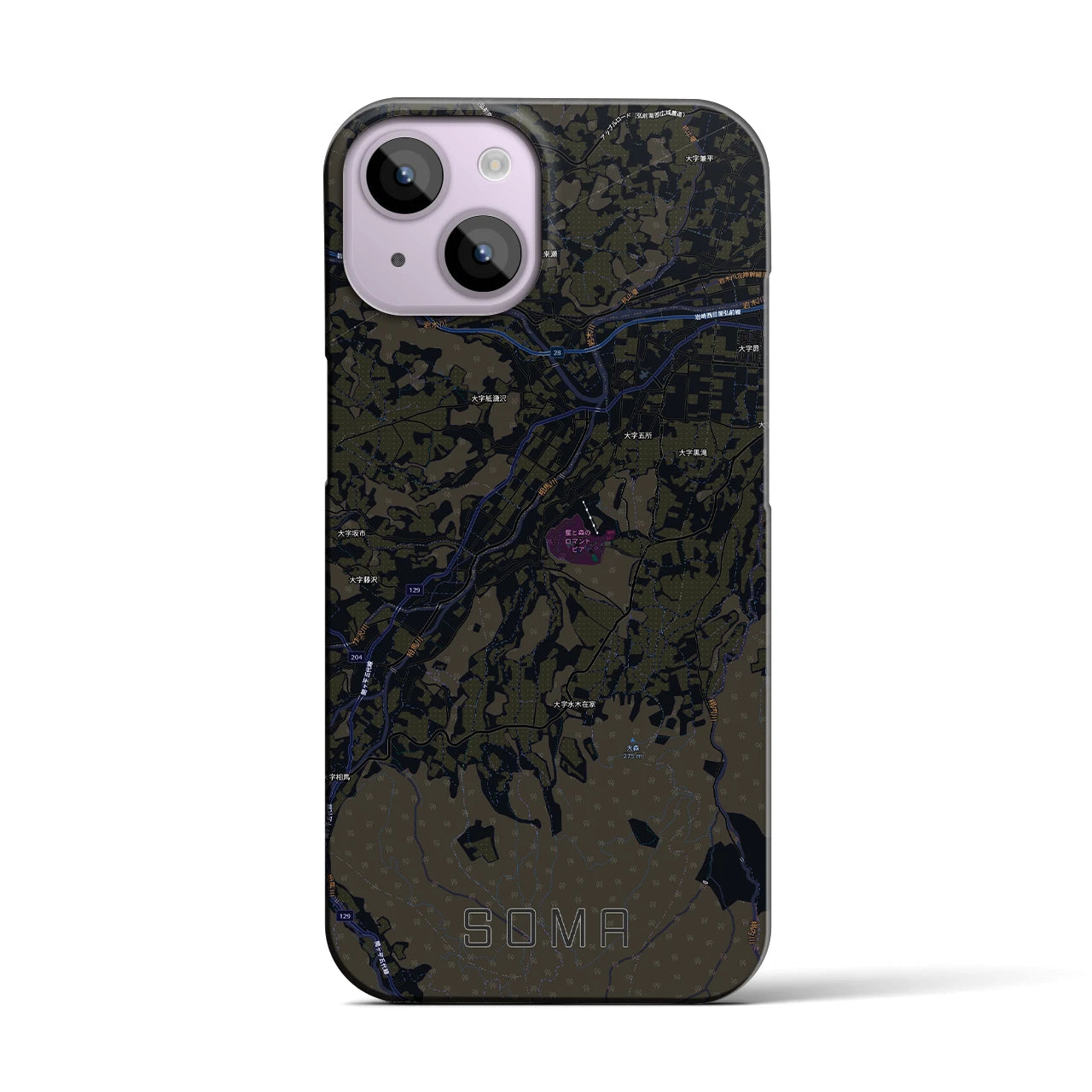 【相馬(青森県)】地図柄iPhoneケース(バックカバータイプ)