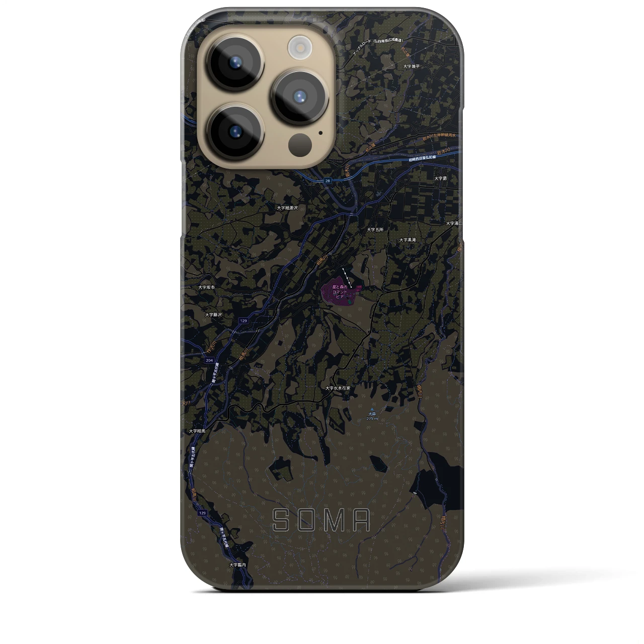 【相馬(青森県)】地図柄iPhoneケース(バックカバータイプ)