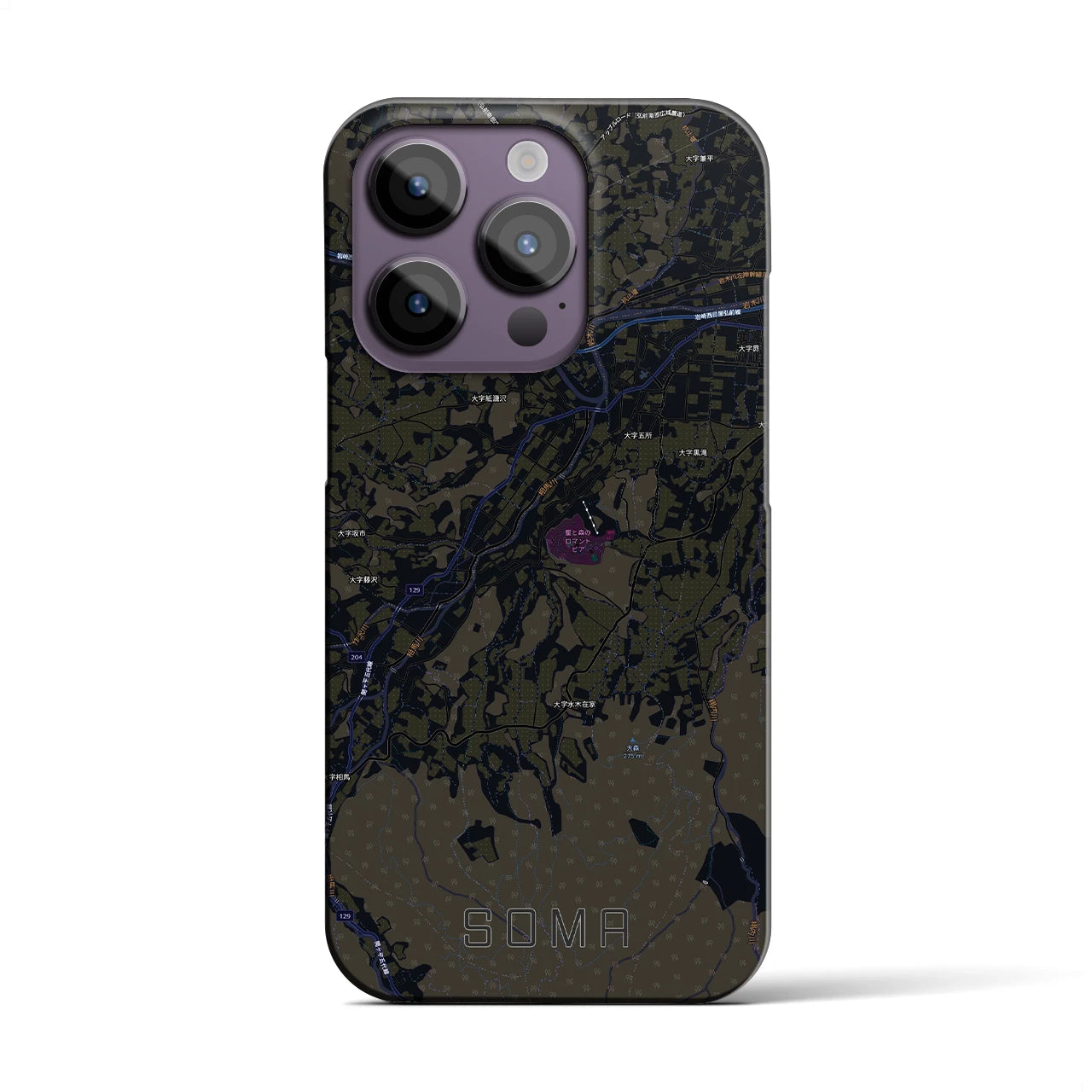 【相馬(青森県)】地図柄iPhoneケース(バックカバータイプ)