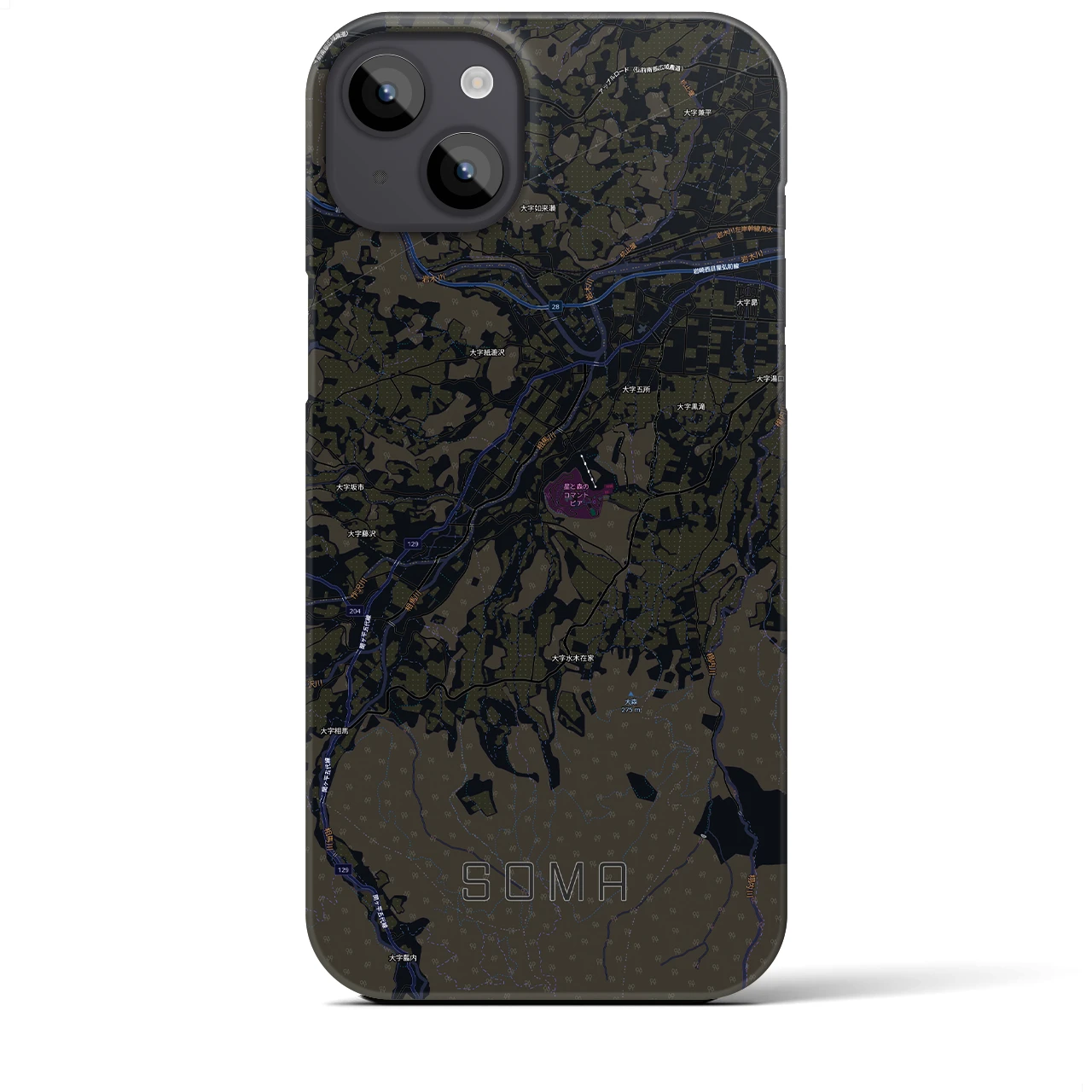 【相馬(青森県)】地図柄iPhoneケース(バックカバータイプ)