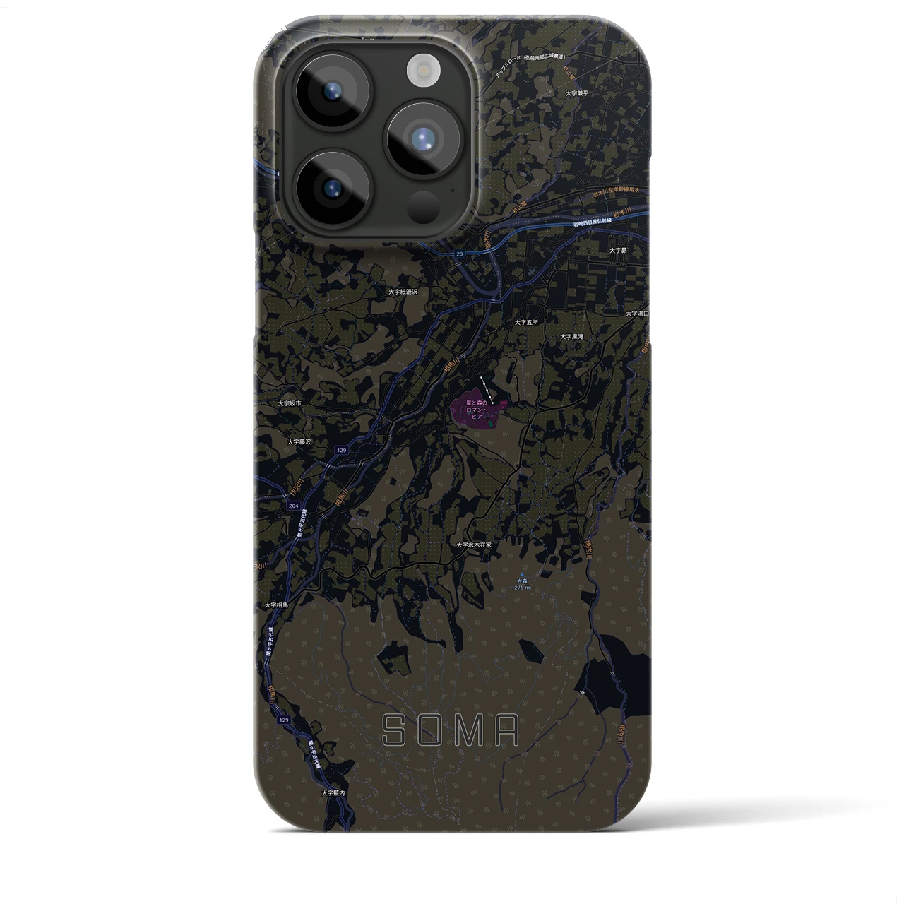 【相馬(青森県)】地図柄iPhoneケース(バックカバータイプ)