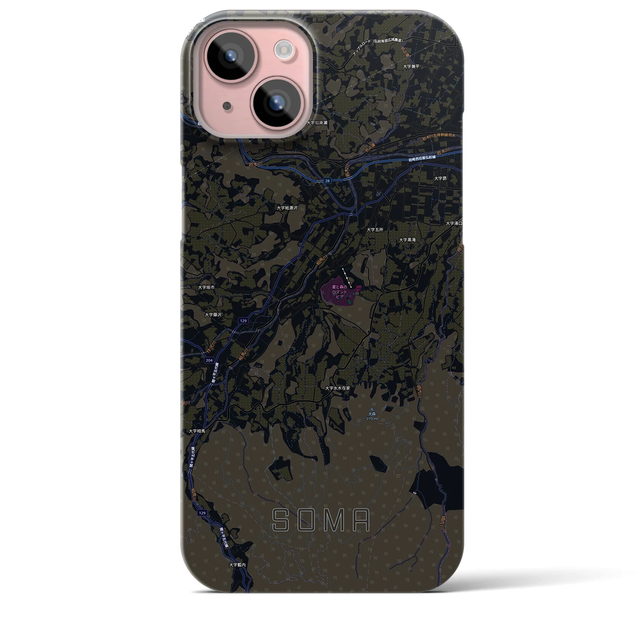 【相馬(青森県)】地図柄iPhoneケース(バックカバータイプ)